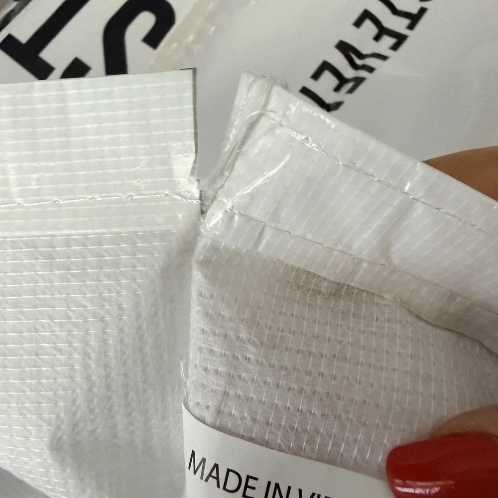 Steve‎ Madden Tote Bag Womens XL White Logo Reusable Recycled Shopper Carryall